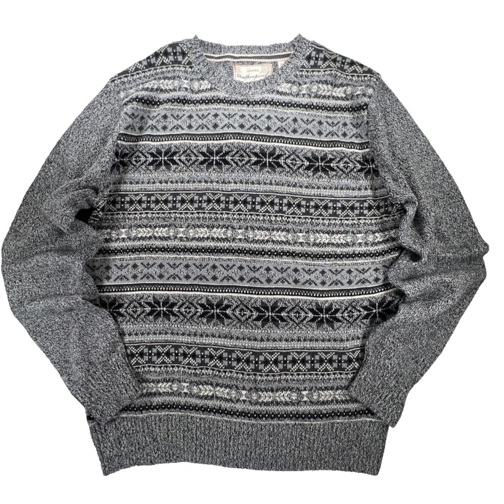 Weatherproof Sweater Mens M‎ Crewneck Gray Blue Cotton Soft Knit NEW NWT